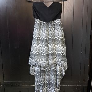 Strapless high-low dress